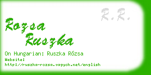 rozsa ruszka business card